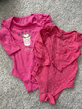 2 for $5 Baby Gap pink long sleeve onesies. 6-12m, Kids 9 Month (6-9M)