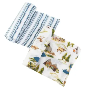 2PK Western Theme  Swaddle Blankets