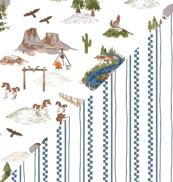 2PK Western Theme  Swaddle Blankets