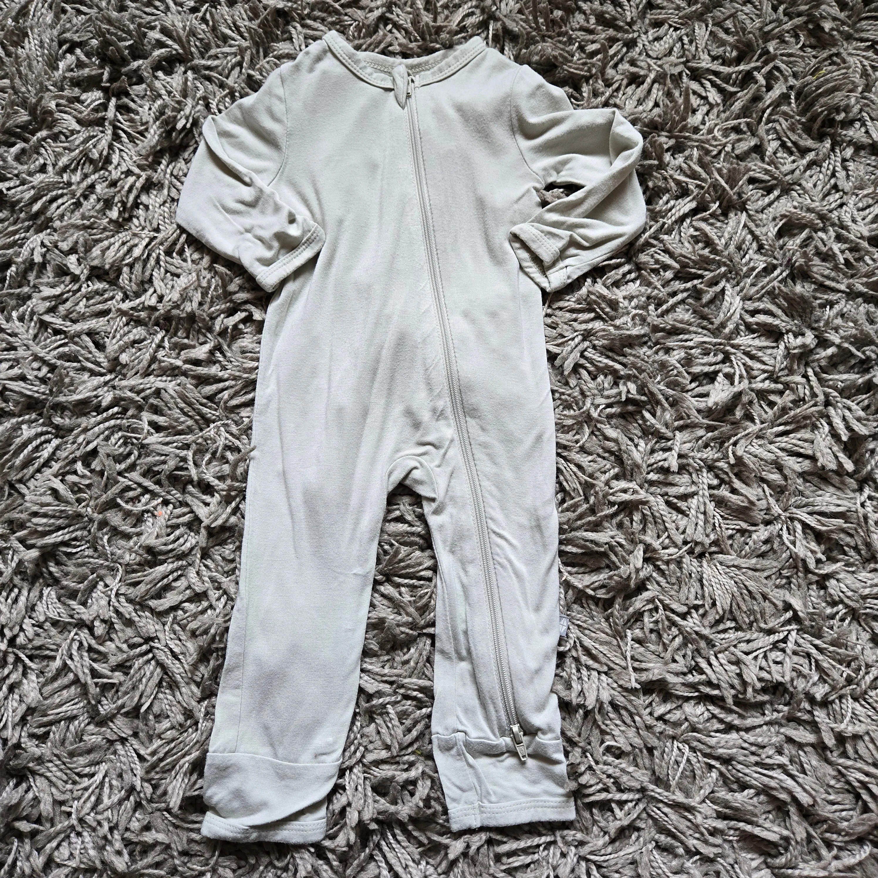 3-6M Kyte Romper Aloe Zipper Romper Bamboo, Kids 6 Month (3-6M)