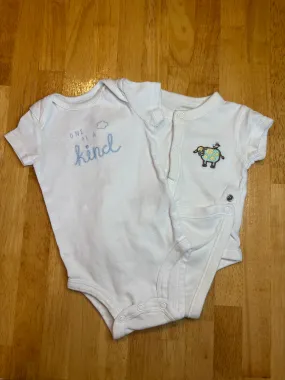 3 Months white onesies (Set of 2, Kids 3 Month (0-3M)