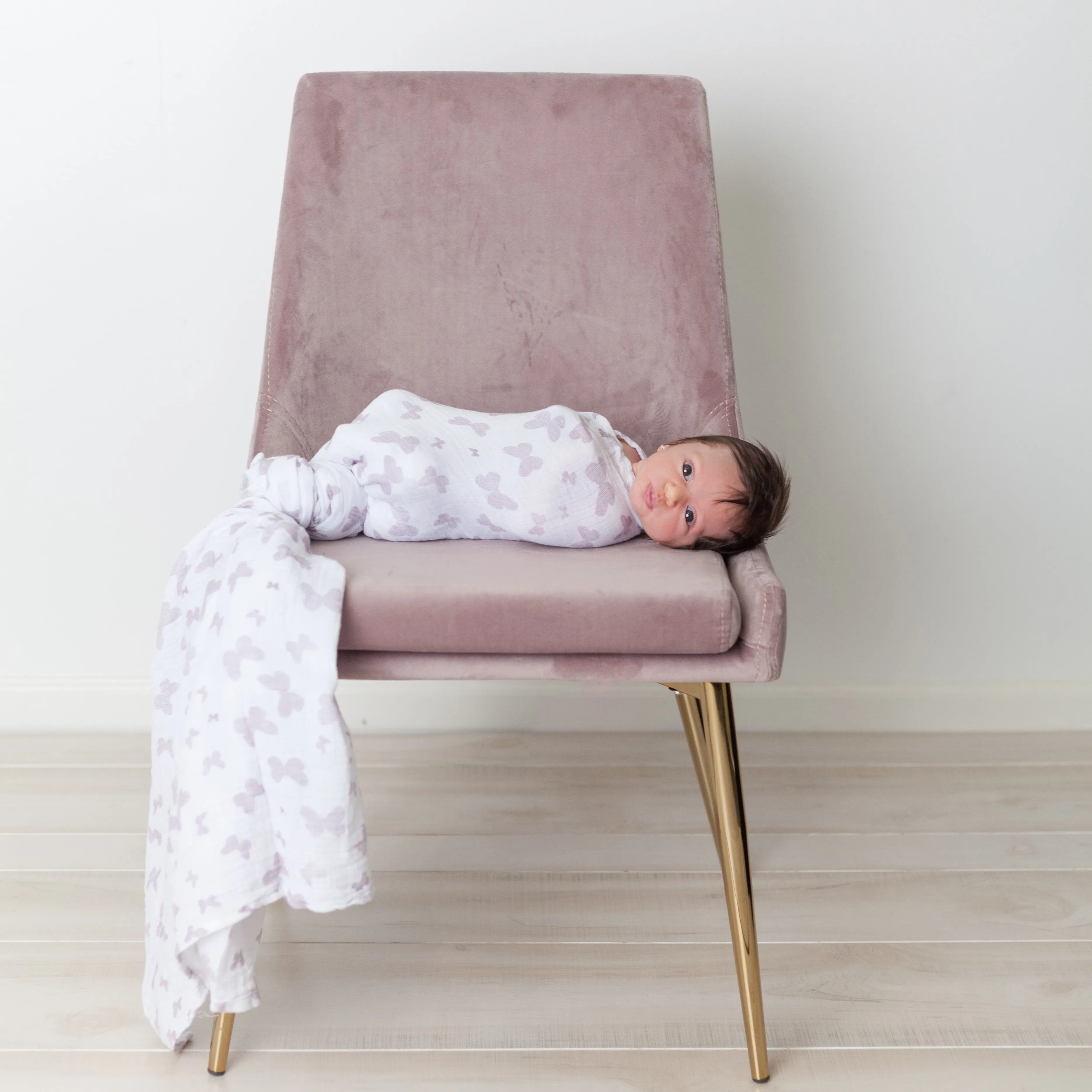 3 Pack Cotton Muslin Swaddle Blanket - Lavender Butterfly