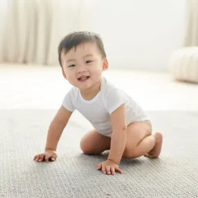 4-Pack Neutral Organic White Short Sleeve Onesies® Bodysuits