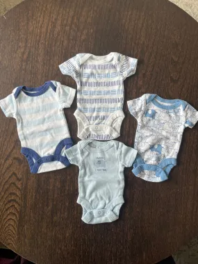 4 Pack PREEMIE Baby Boy Onesies, Kids Newborn