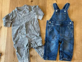 6-12M Boys Romper and Overalls Bundle , Kids 9 Month (6-9M)