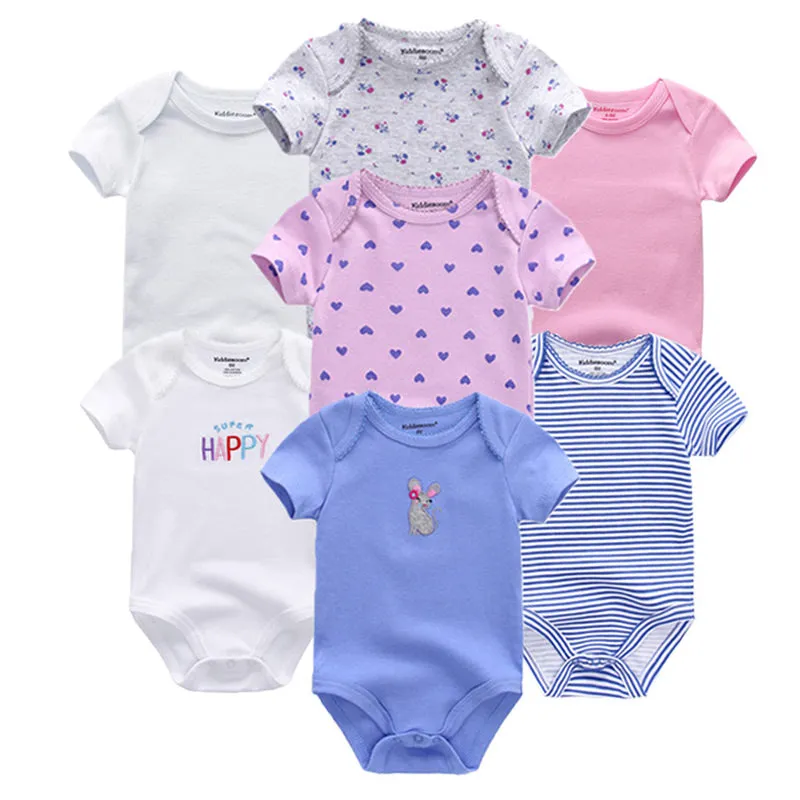 7PCS/LOT Quality Baby Girl Romper
