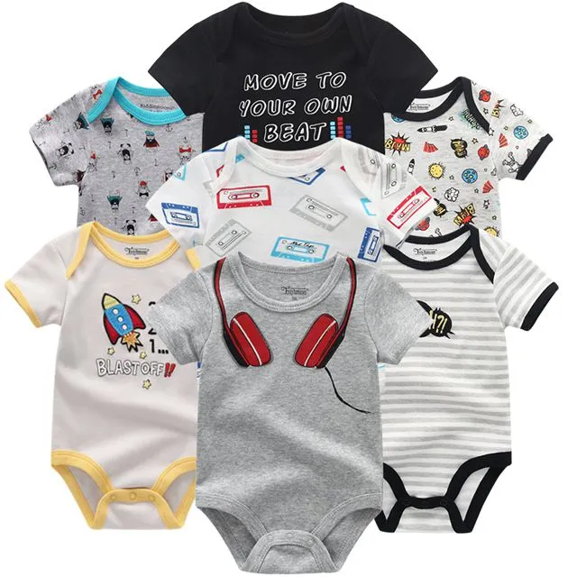 7PCS/LOT Quality Baby Girl Romper