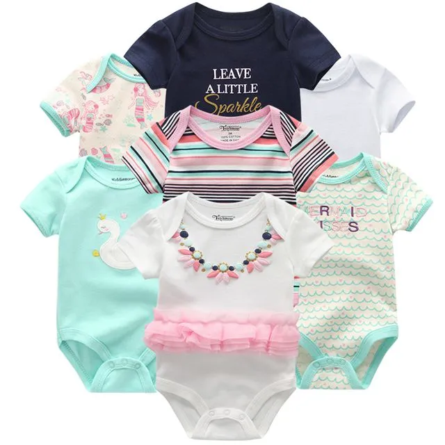 7PCS/LOT Quality Baby Girl Romper