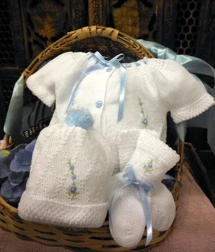 80608 4 piece soft cotton knit "take me home" set preemie & newborn - pink / blue / white