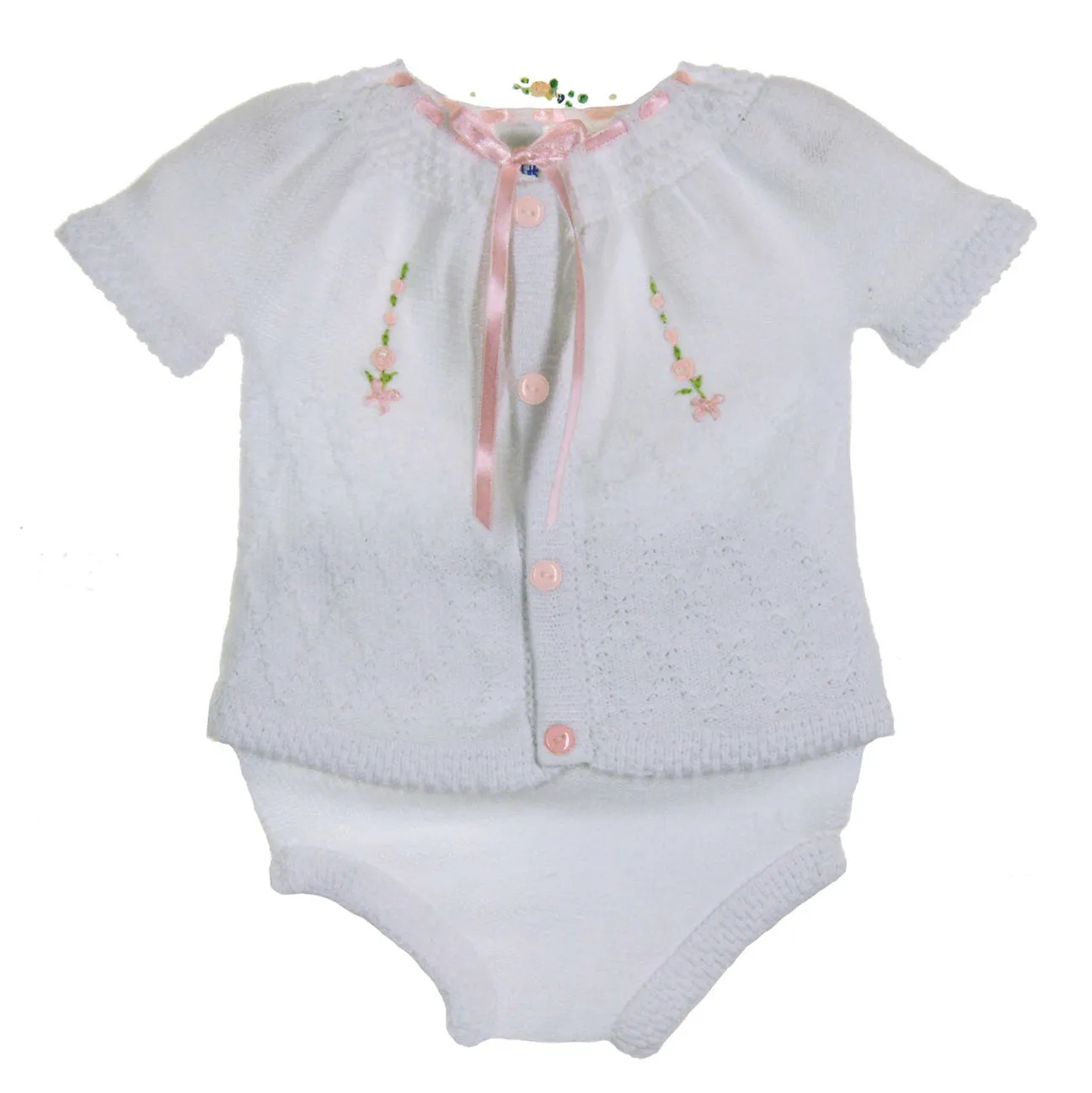 80608 4 piece soft cotton knit "take me home" set preemie & newborn - pink / blue / white