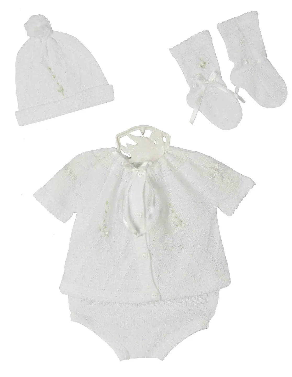 80608 4 piece soft cotton knit "take me home" set preemie & newborn - pink / blue / white