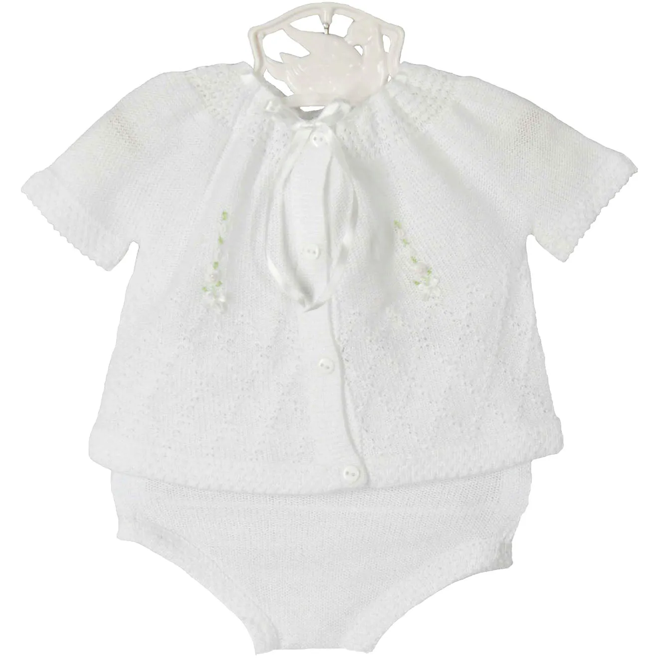 80608 4 piece soft cotton knit "take me home" set preemie & newborn - pink / blue / white
