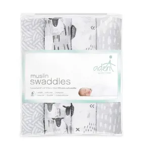 Aden   Anais - 4 Pk Muslin Swaddles, Pasture
