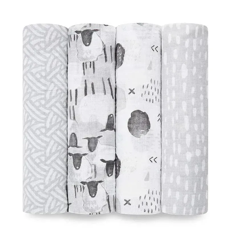 Aden   Anais - 4 Pk Muslin Swaddles, Pasture