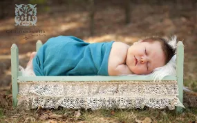 Aqua Blue Gauze Newborn Baby Wrap