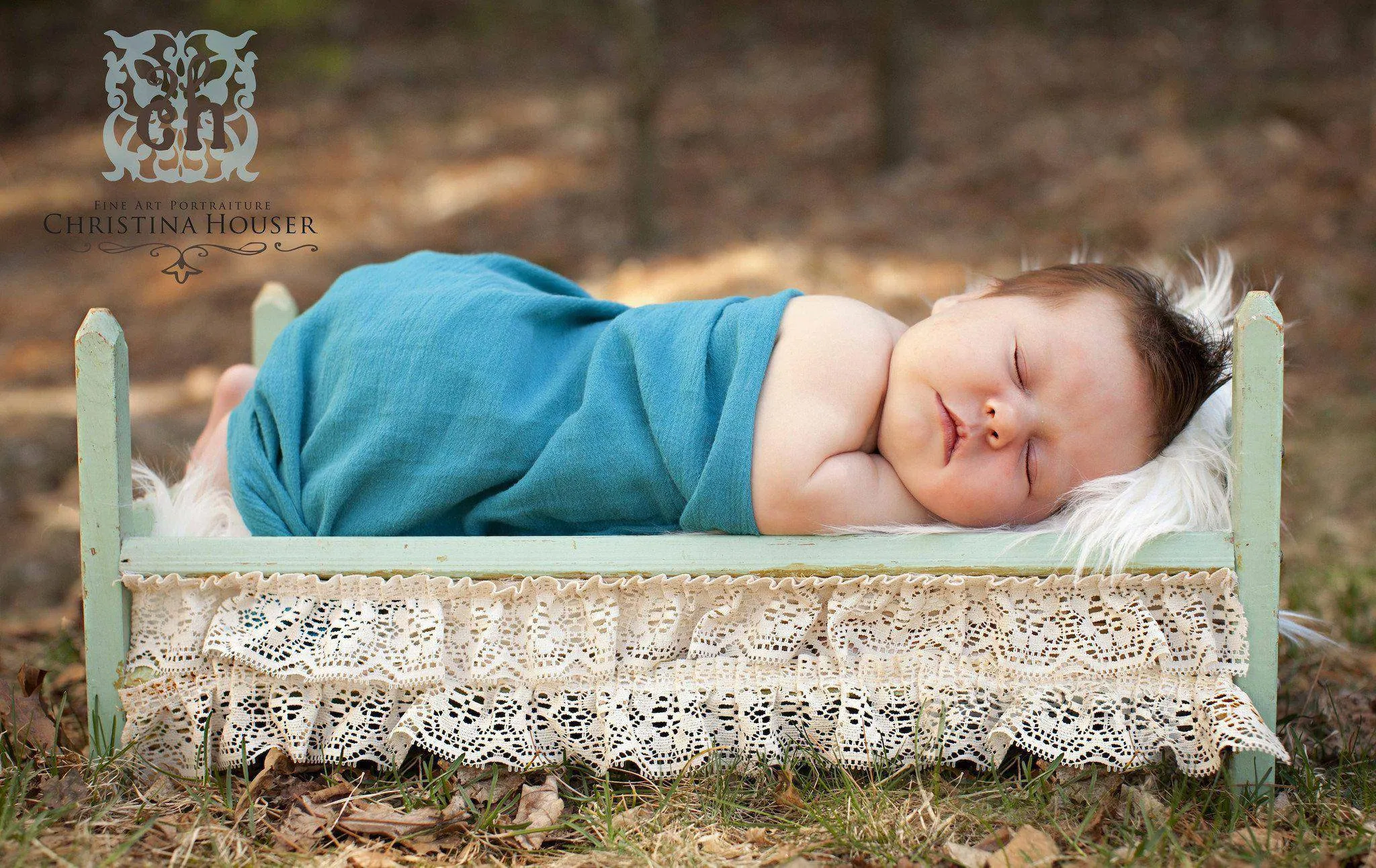 Aqua Blue Gauze Newborn Baby Wrap
