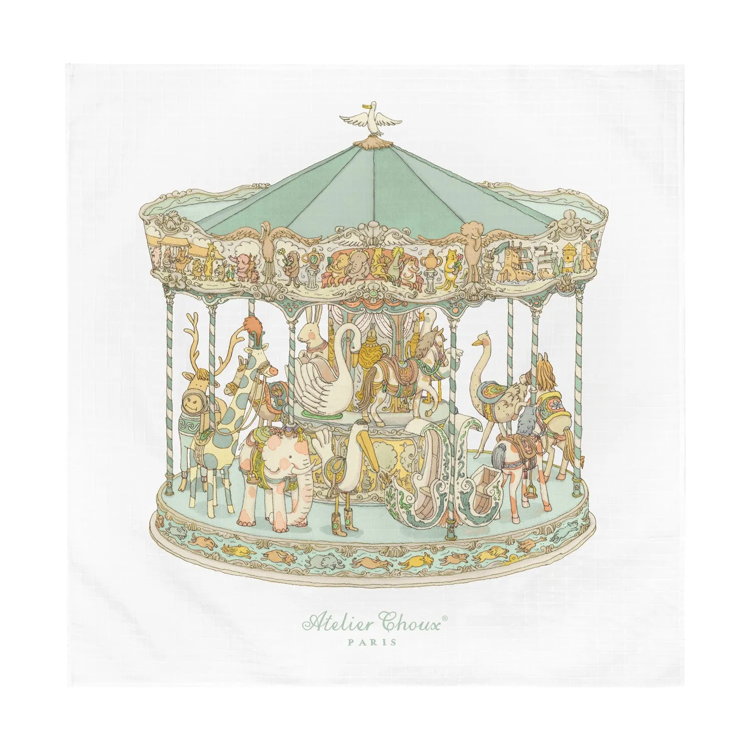 Atelier Choux Muslin Carousel Green