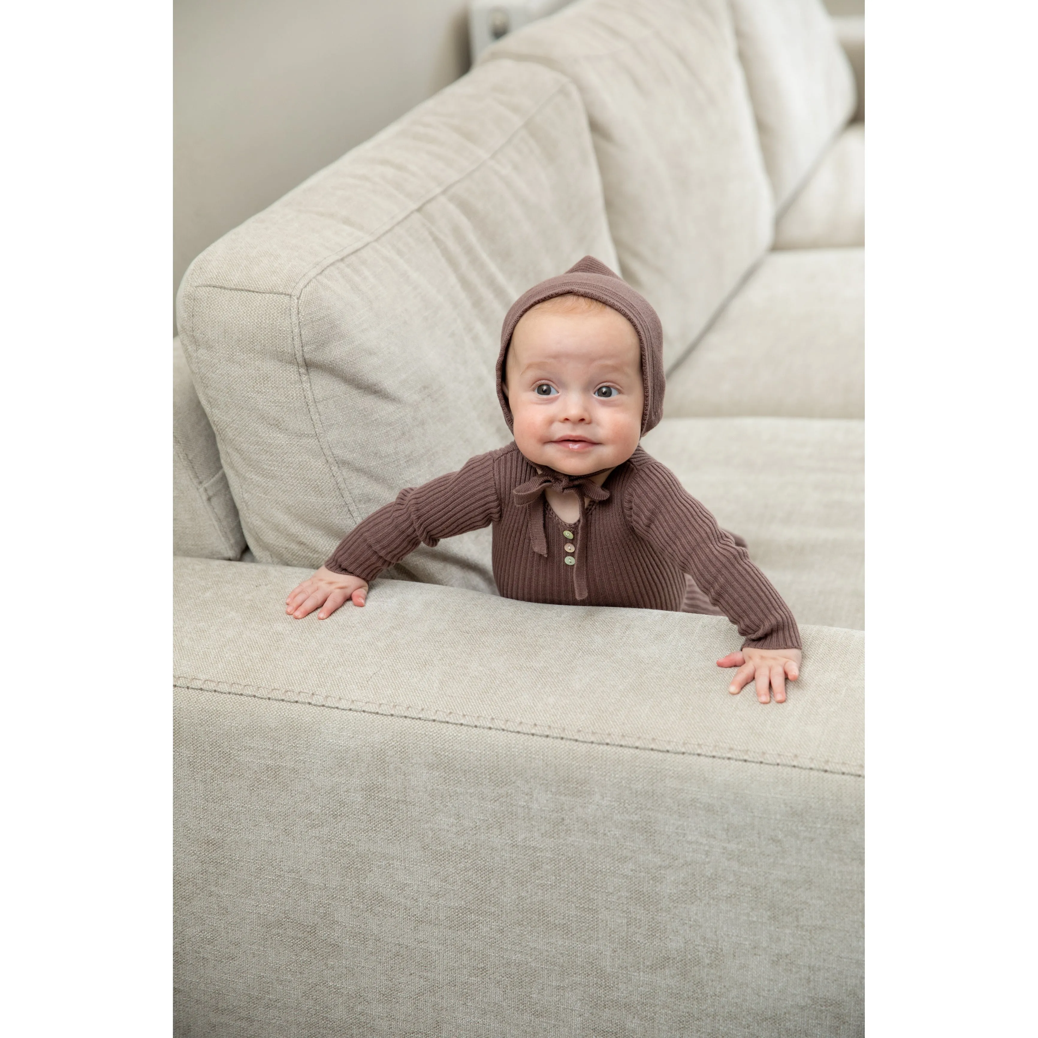 Baby Belinha Mocha 3 Buttons Footie & Hat