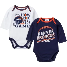 Baby Broncos Fan Long Sleeve Onesie 2 Pack