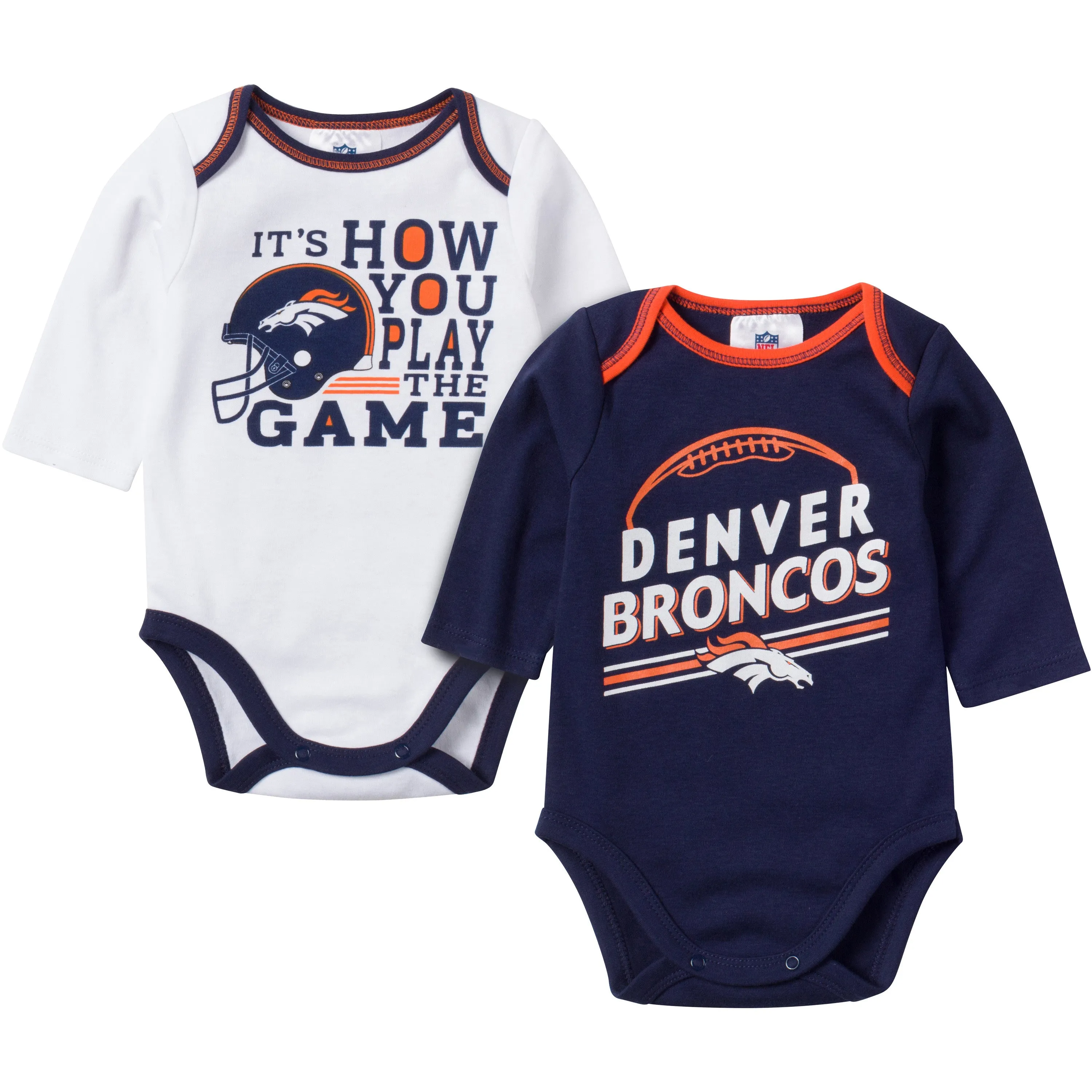 Baby Broncos Fan Long Sleeve Onesie 2 Pack