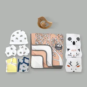 Baby Gift Hamper | Snuggle Time Essentials | Set of 9 | Free Wooden Rattler