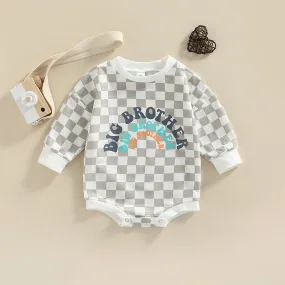 Baby Grid Print Rompers