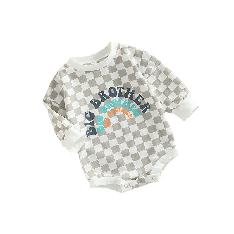 Baby Grid Print Rompers