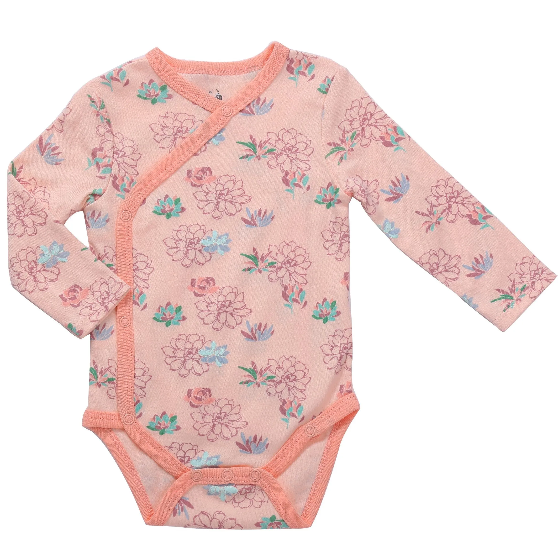 Baby Kimono Side Snap 3 Pc Girl Long Sleeve Bodysuit Set…