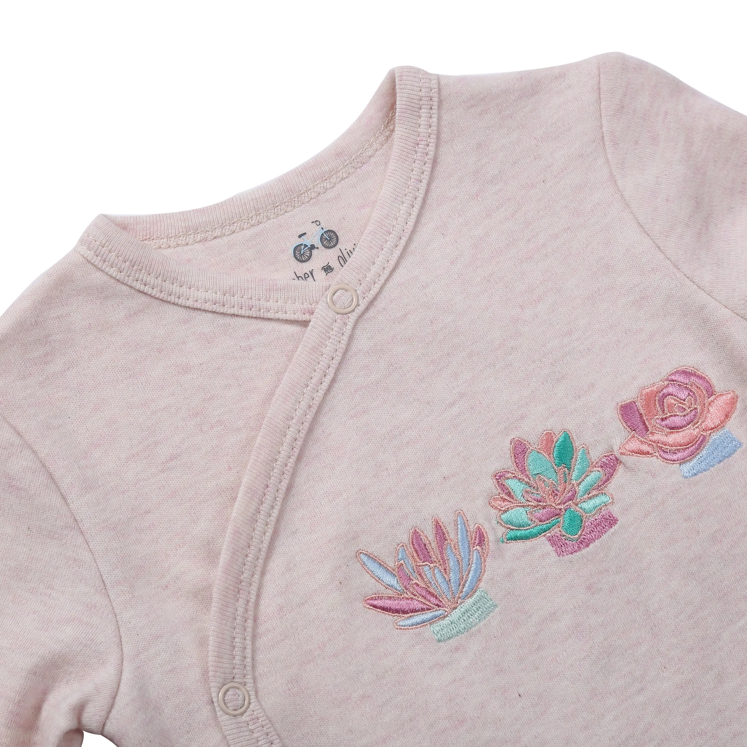 Baby Kimono Side Snap 3 Pc Girl Long Sleeve Bodysuit Set…
