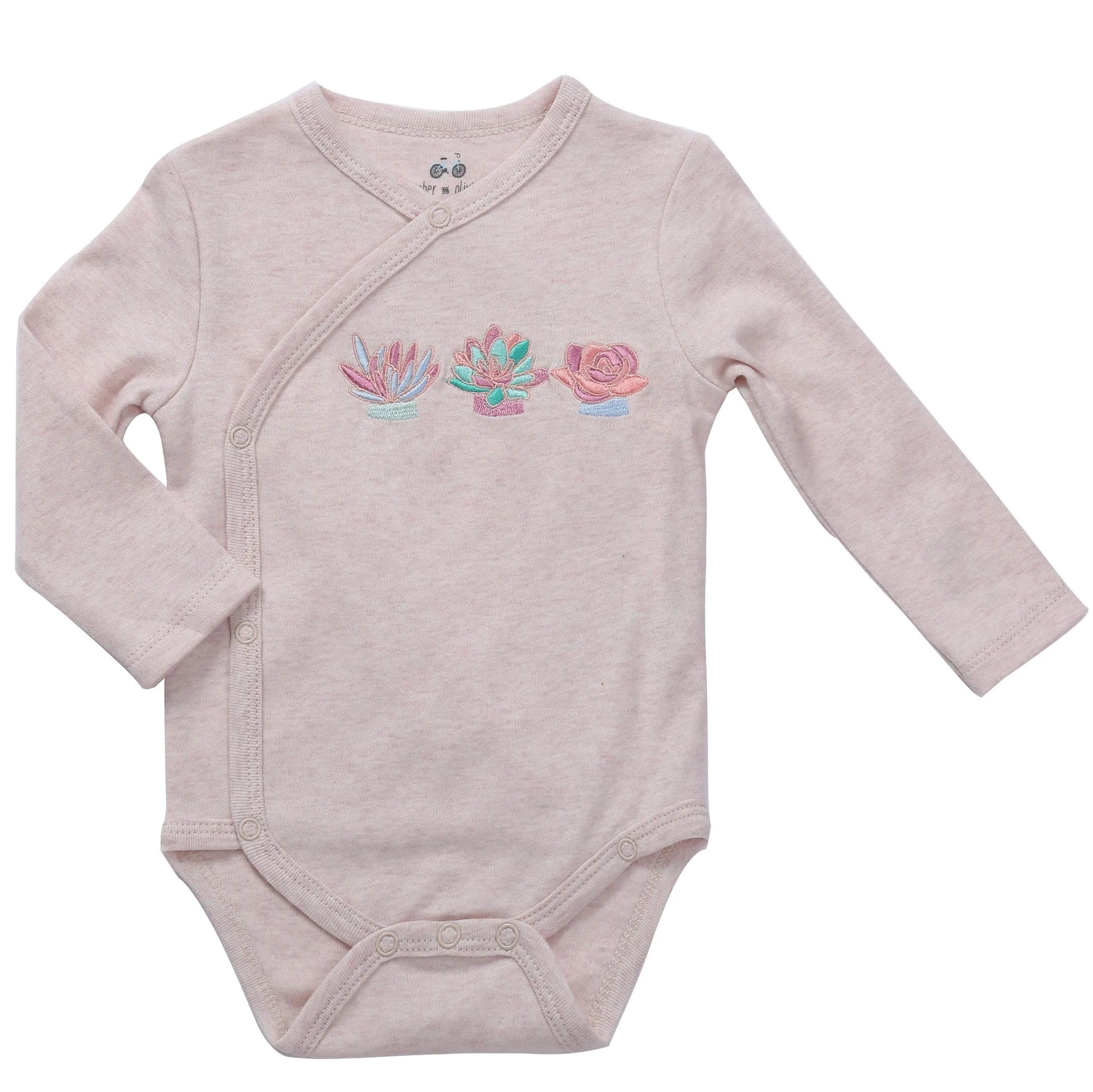 Baby Kimono Side Snap 3 Pc Girl Long Sleeve Bodysuit Set…