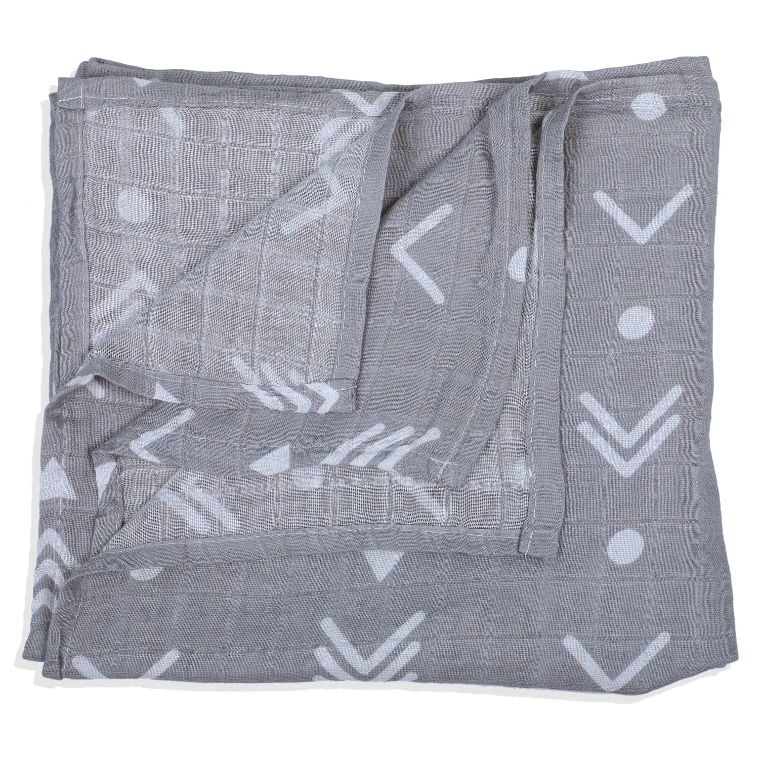 Baby Moo Abstract Print Soft Wrapper Muslin Swaddle - Grey