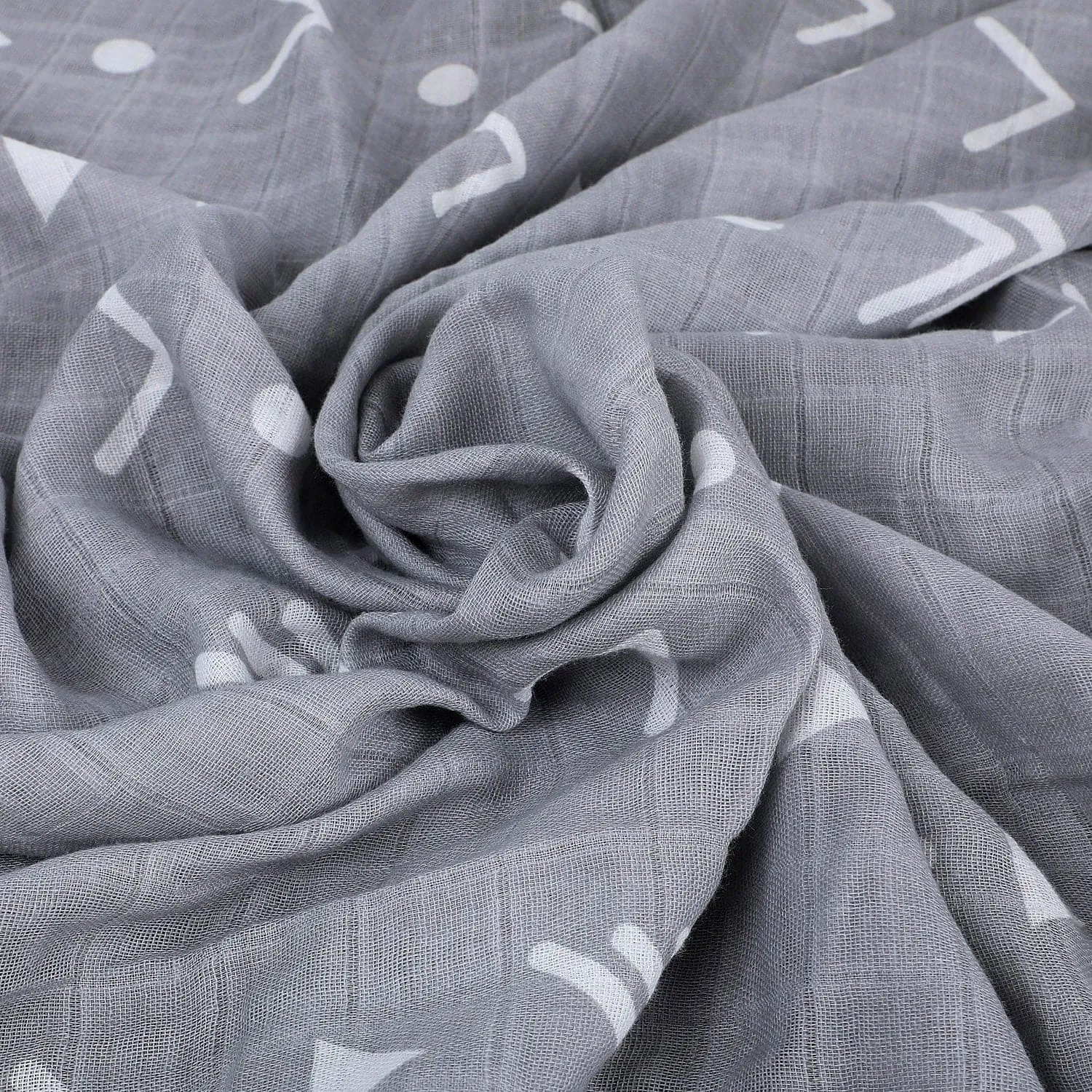 Baby Moo Abstract Print Soft Wrapper Muslin Swaddle - Grey