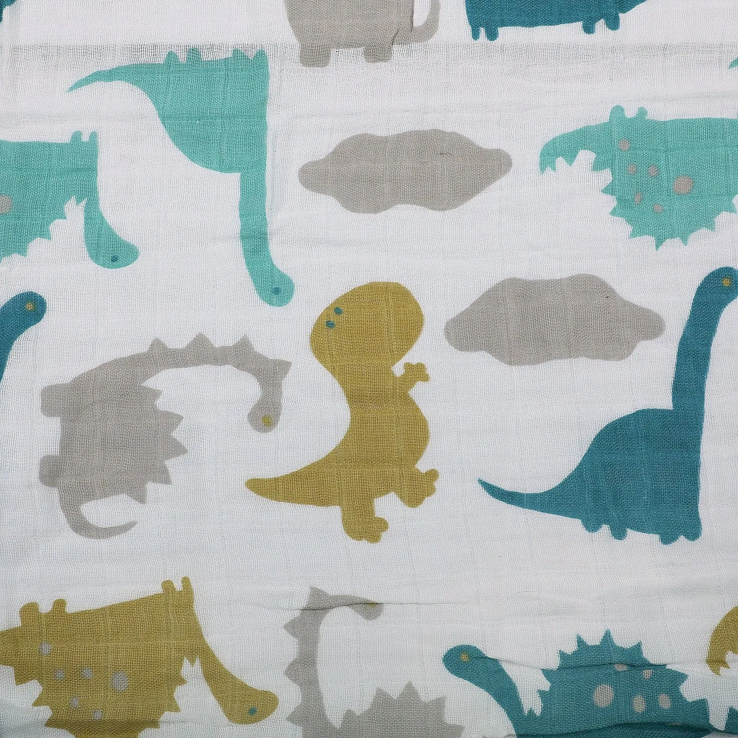 Baby Moo Dinosaur Soft Wrapper Muslin Swaddle - Multicolour