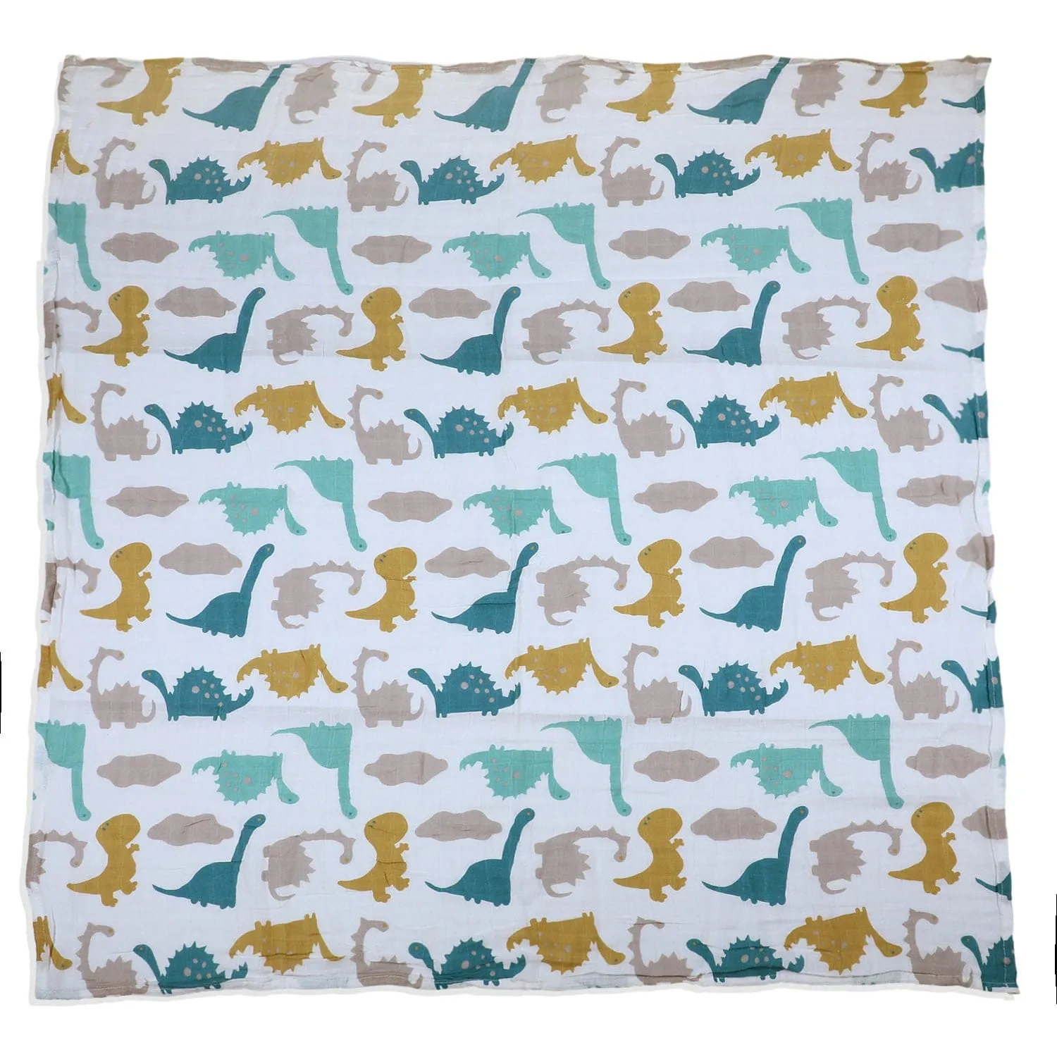 Baby Moo Dinosaur Soft Wrapper Muslin Swaddle - Multicolour