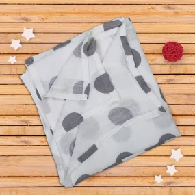 Baby Moo Polka Dots Soft Wrapper Muslin Swaddle - Grey