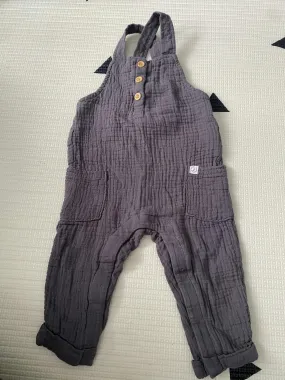 Baby Organic Cotton Gauze Overalls, Kids 9 Month (6-9M)
