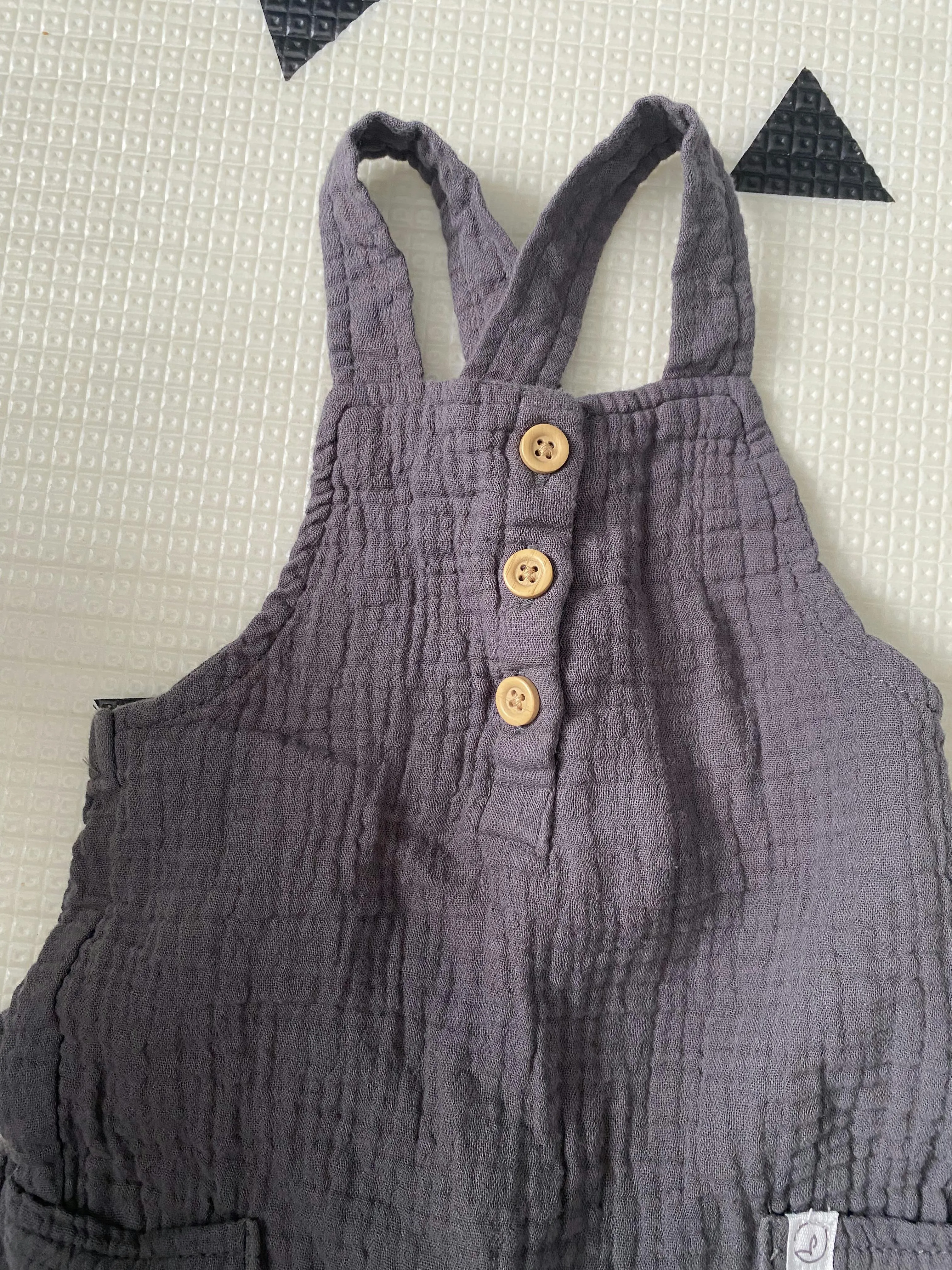 Baby Organic Cotton Gauze Overalls, Kids 9 Month (6-9M)