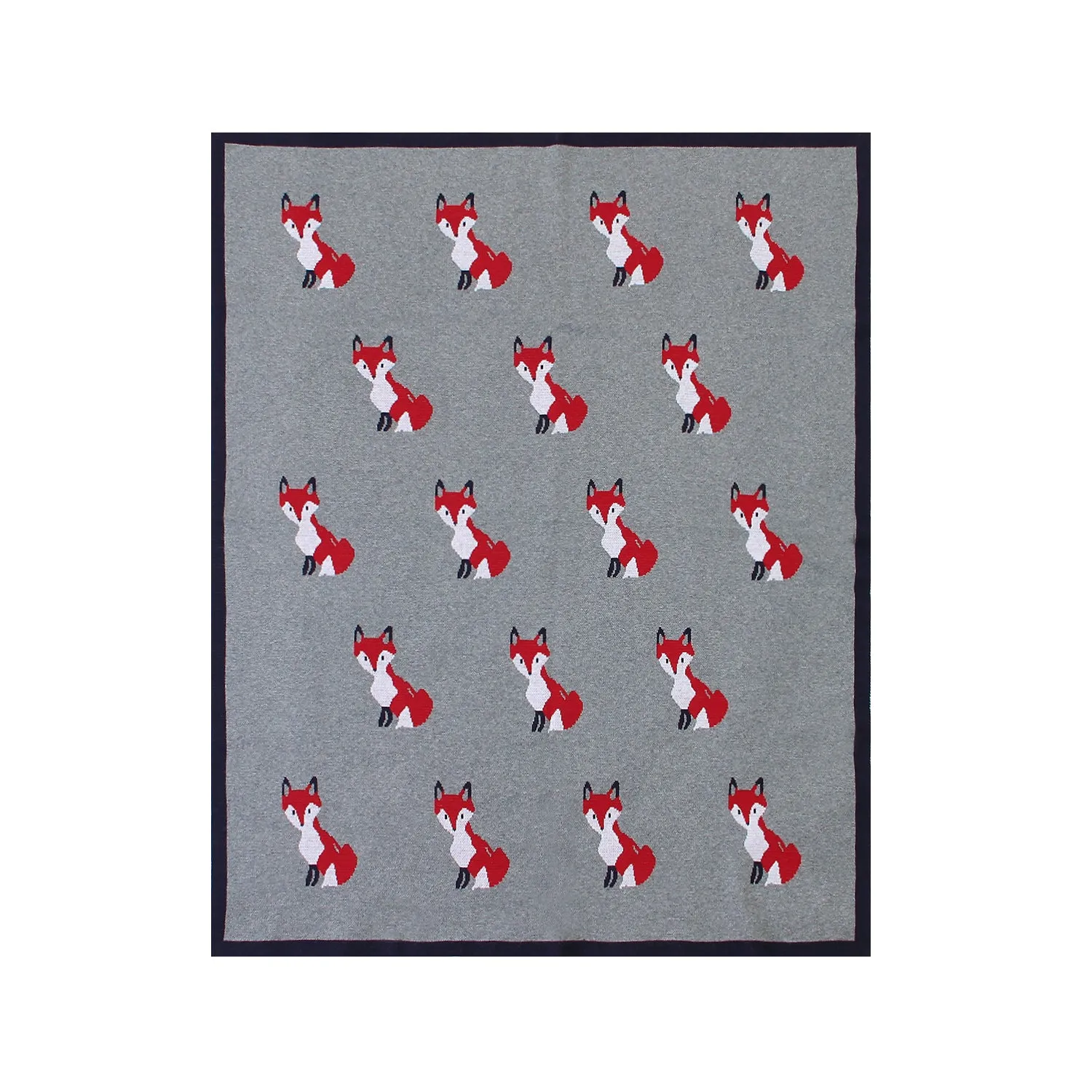 Baby Spring And Autumn Blanket Cartoon Fox Knitted Blanket Baby Holding Blanket Baby Wholesale Clothing