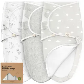 Baby Swaddle Sleep Sacks with Zipper - 3-Pack Newborn Swaddle Sack, Baby Swaddles Sleep Sack 0-3 Months, Wearable Blanket Baby, Baby Swaddle Blanket Wrap, Swaddle Sack, Easy Change Swaddle (Aspire) Aspire One Size