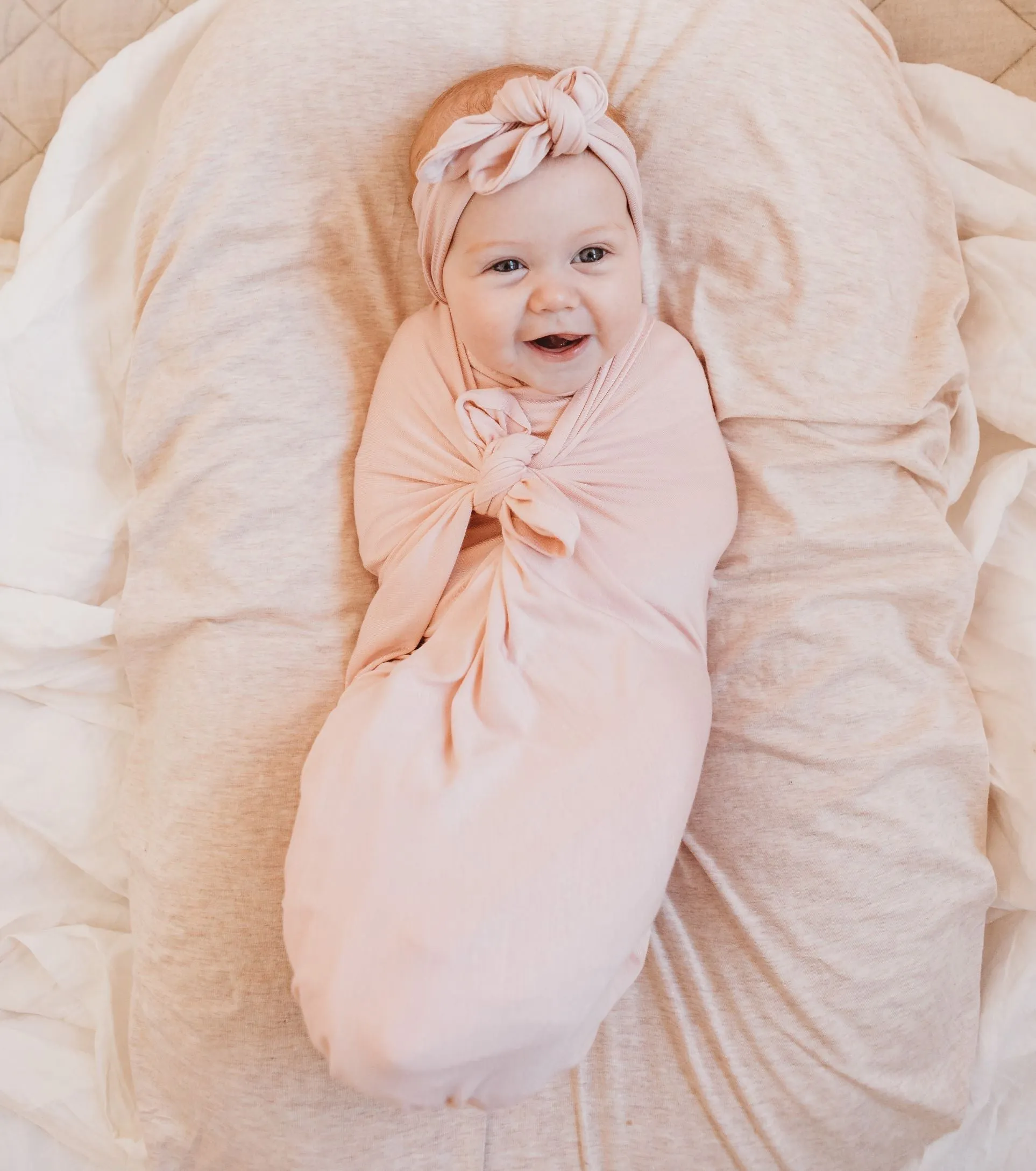 Baby Swaddle/Wrap - Organic Bamboo jersey - Peony