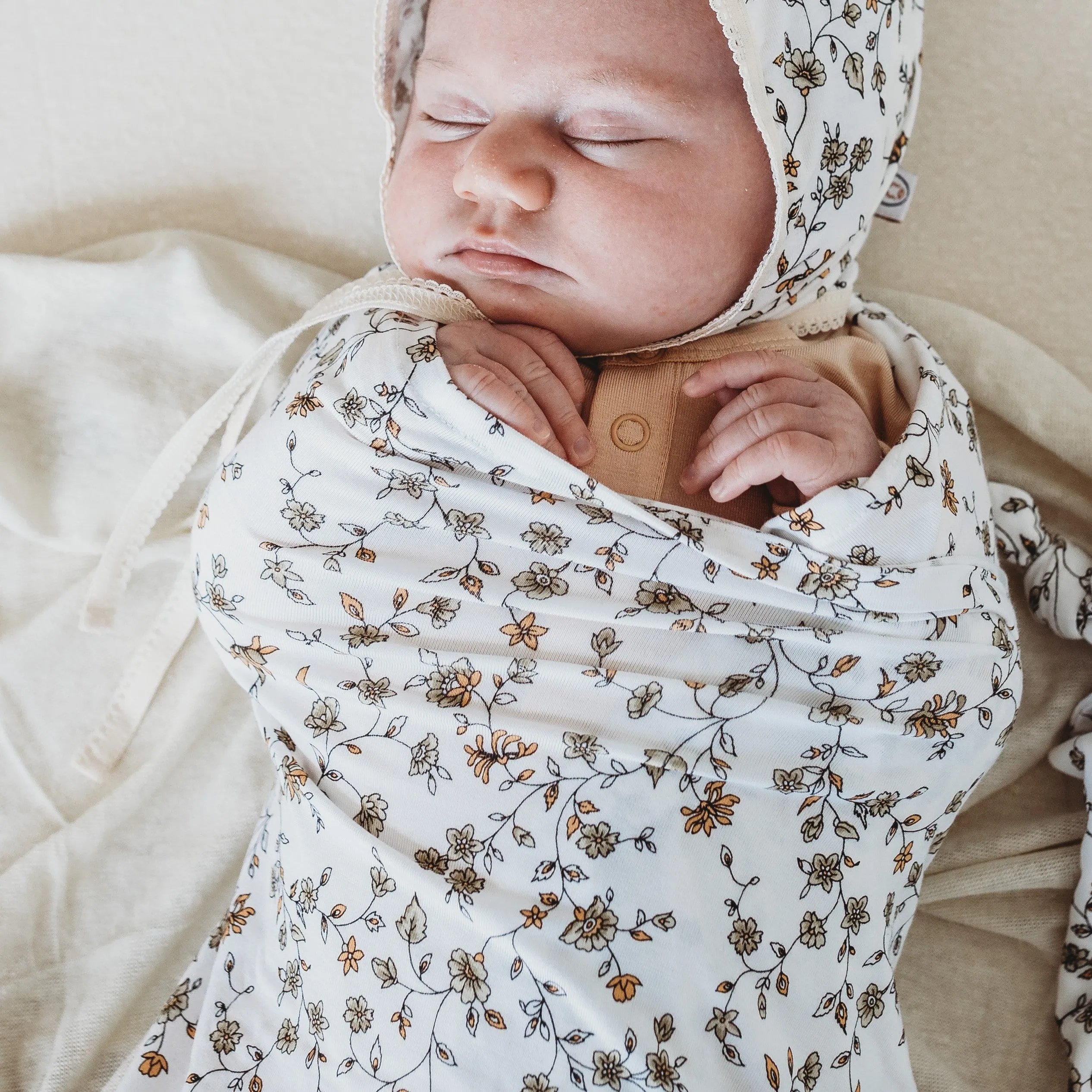 Baby Swaddle/Wrap - Organic Bamboo jersey - Secret Garden