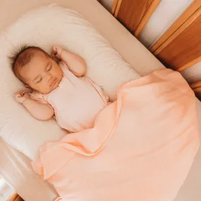 Baby Swaddle/Wrap - Organic Bamboo Muslin - Pale Peony