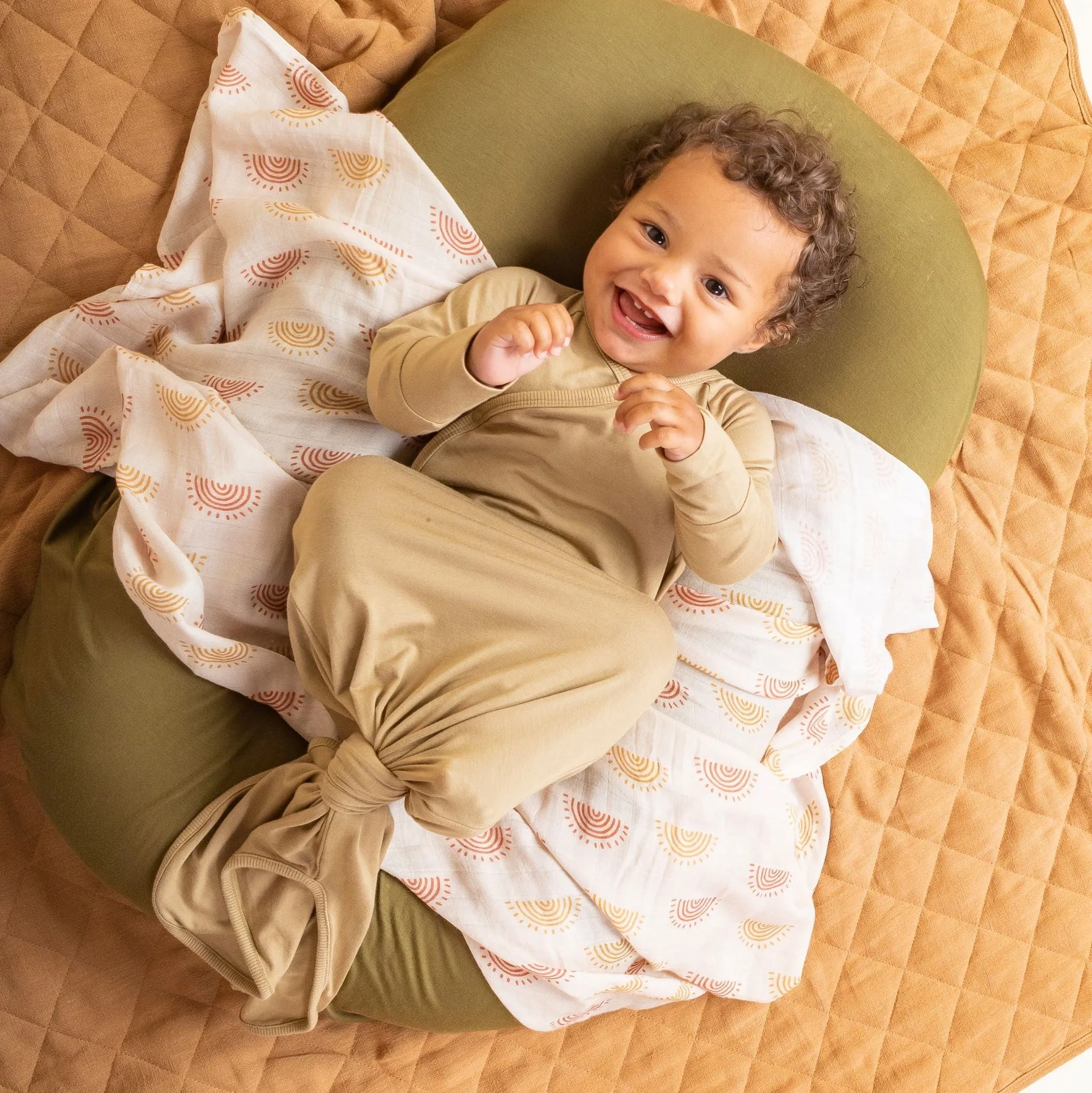 Baby Swaddle/Wrap - Organic Bamboo Muslin - Rainbow
