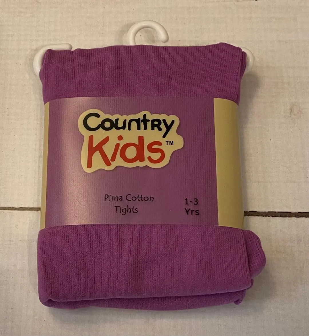Baby Toddler Girls Year Around Plum Pima Cotton Tights * 1-3 Years
