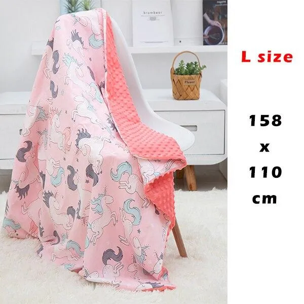 Baby/Kids Cartoon  Bamboo Cotton Embossed Bubble Flannel Swaddle Wrap Blanket
