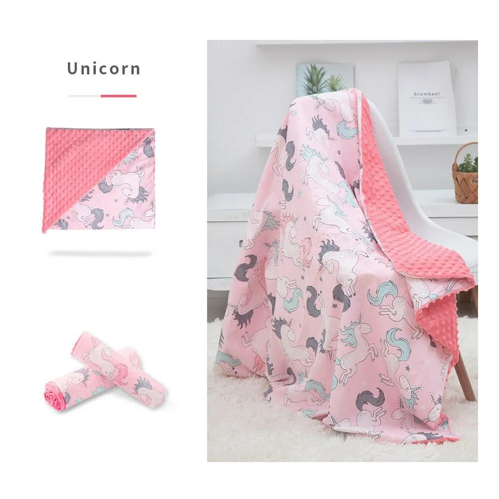 Baby/Kids Cartoon  Bamboo Cotton Embossed Bubble Flannel Swaddle Wrap Blanket