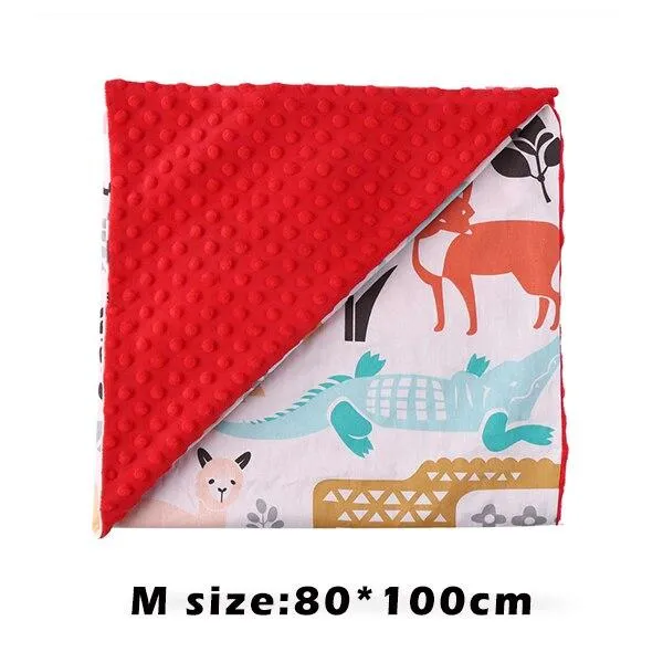 Baby/Kids Cartoon  Bamboo Cotton Embossed Bubble Flannel Swaddle Wrap Blanket