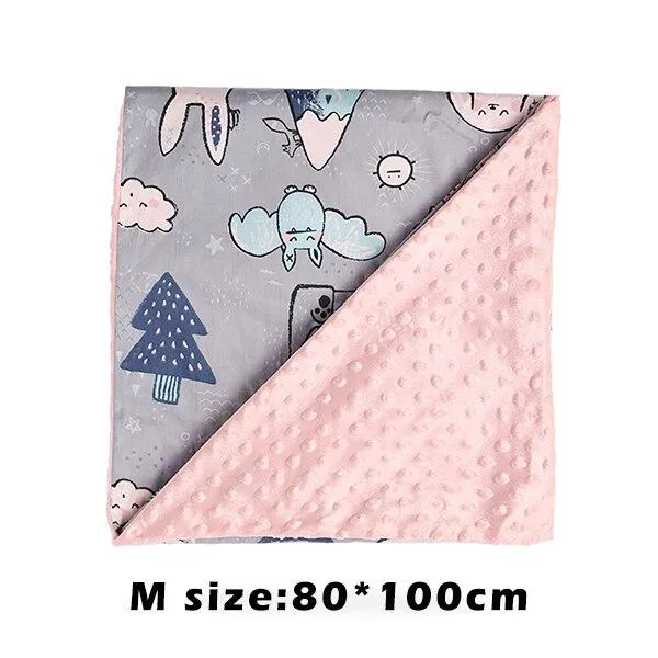 Baby/Kids Cartoon  Bamboo Cotton Embossed Bubble Flannel Swaddle Wrap Blanket