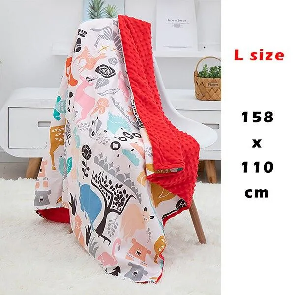 Baby/Kids Cartoon  Bamboo Cotton Embossed Bubble Flannel Swaddle Wrap Blanket