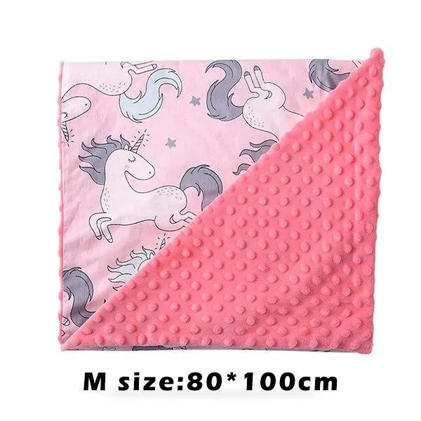 Baby/Kids Cartoon  Bamboo Cotton Embossed Bubble Flannel Swaddle Wrap Blanket